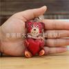 First Layer Cowhide Mini Bear Bag Pendant Keychain Bag Hanging Couple Keychain Cute Doll Gift