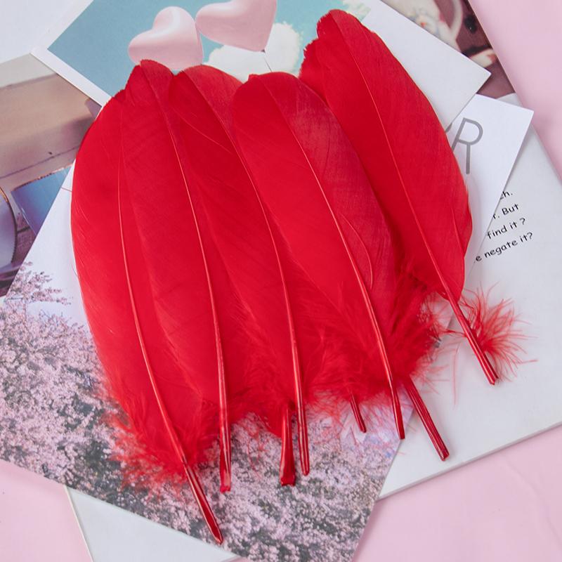 

15-20cm Natural Goose Feather Multicolor Plumas for Handicraft Dream Catcher Swan Feather for Home Party Jewelry Decoration 20pcs красный
