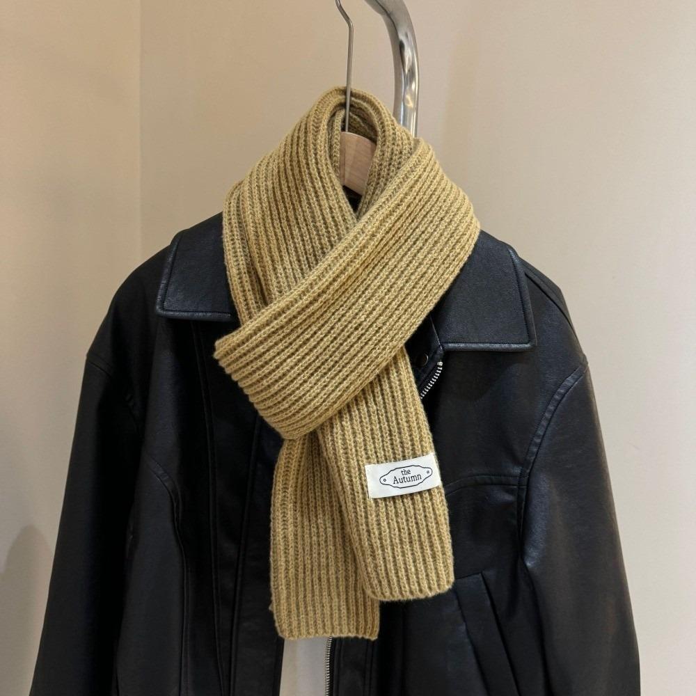 New Knitted Neck Warmer Windproof Warm Neckerchief Solid Color Versatile Knitted Scarf Outdoor Sports