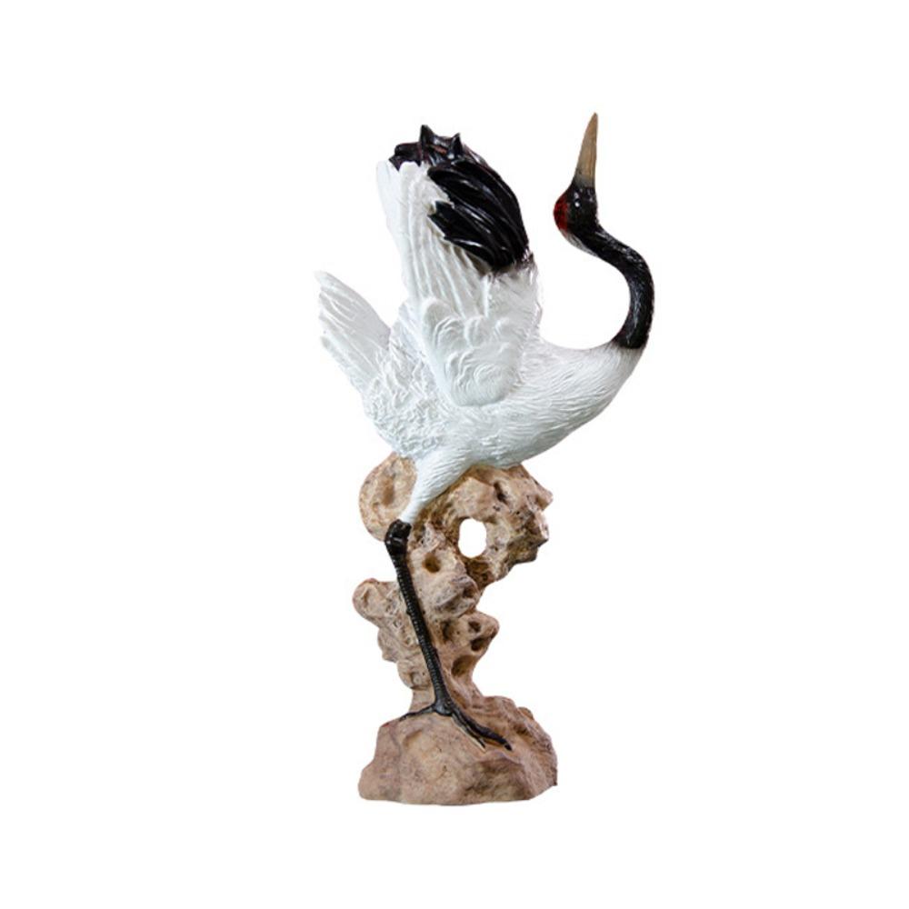 Cartoon Fairy Crane Figurine Mini Crane Resin Ornament Holiday Gift Crane Garden Statue  Bedroom