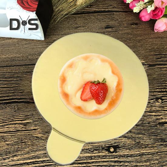 

100 шт., простая в использовании прокладка для торта, маслостойкая, легкая, матовая, круглая поднос для десерта 6 cm золотистый