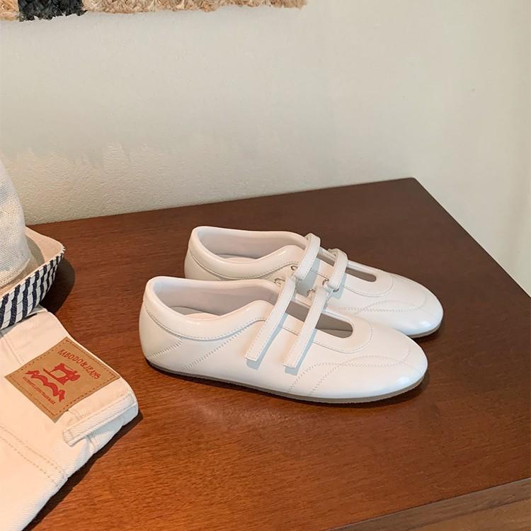 Sheepskin Version~ Velcro Casual Sneakers Flat Mary Jane Shoes Women's Ballet Shoes Dexun Shoes