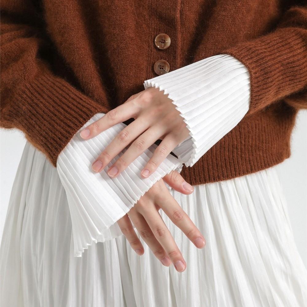 Chiffon Lace Fake Sleeves Cuff Ruffles Pleated Fake Flared Sleeves Lolita Matching