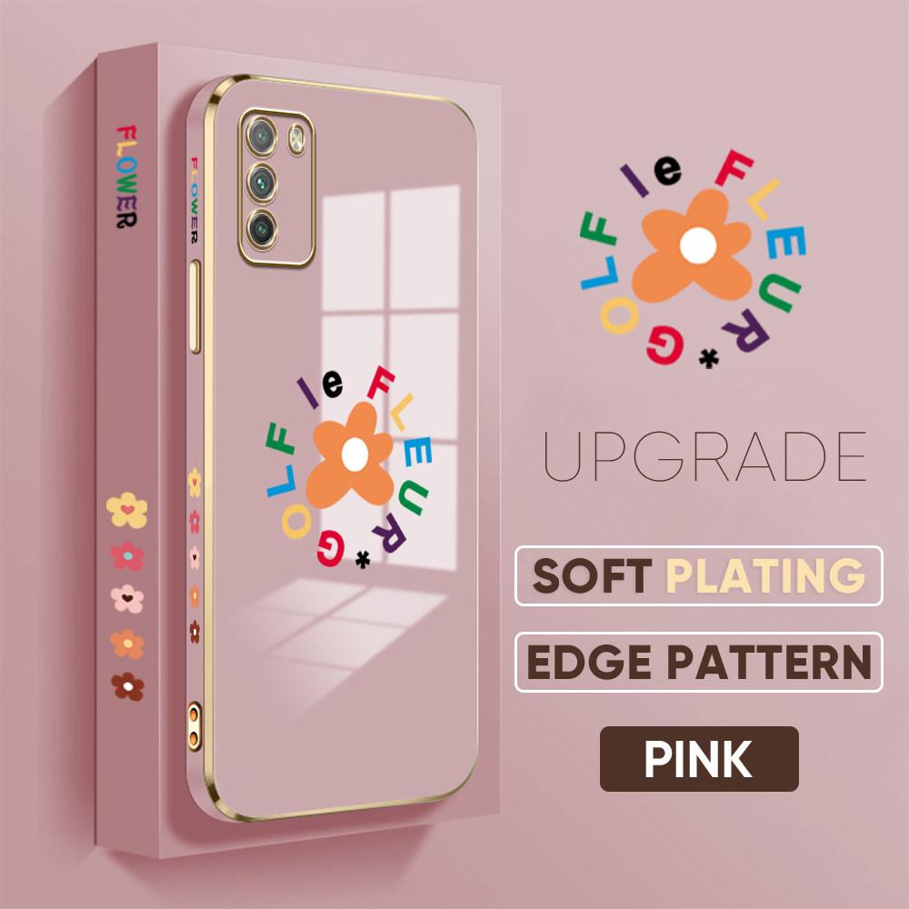 Bunte Druckmuster Quadratisches Randmuster Gehäuse Überzogene Telefonschale Luxus Überzogene Weiche Telefonhülle für Huawei Honor Xiaomi Redmi