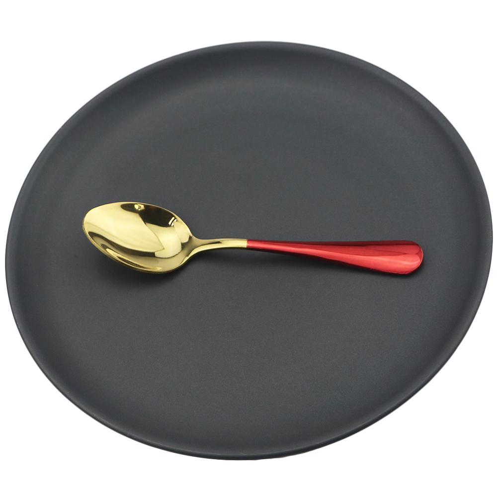 

Gold Dinnerware Set Stainless Steel Cutlery Set Black Fork Knife Tea Spoon Dinner Set Colorful Silverware Kitchen Tableware Set