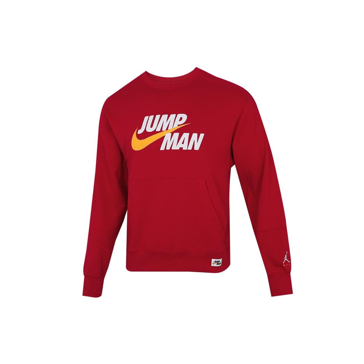 Men s Air Jordan Casual Sports Alphabet Printing Round Neck Pullover Red DA7195-677 XXXL