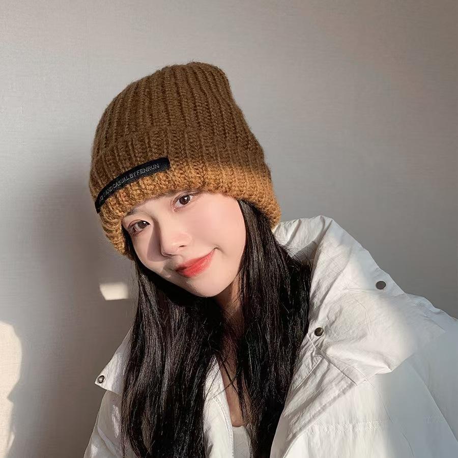 

Новая большая окружность головы шерстяная шапка серая грубая вязаная шапка шерстяная шапка осень и зима черная шапка женская шапка One size