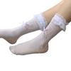 Milk White Lace Bow Tube Socks Ballet Soft Girl Versatile Mary Jane Shoes Breathable Lolita Girl Socks