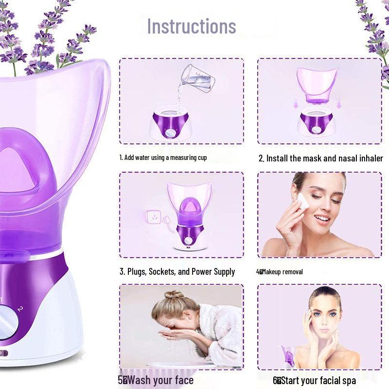 Hot Steam Facial & Nasal Steamer for Children and Adults, Eye Steamer & Facial Heater