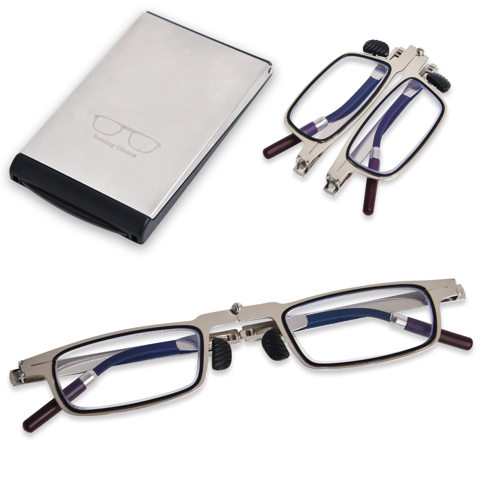 Portable Folding Presbyopic Glasses Anti-Blue Light Reading Glasses Men Ultralight Finished Eyeglasses Compact With Glasses Case 0