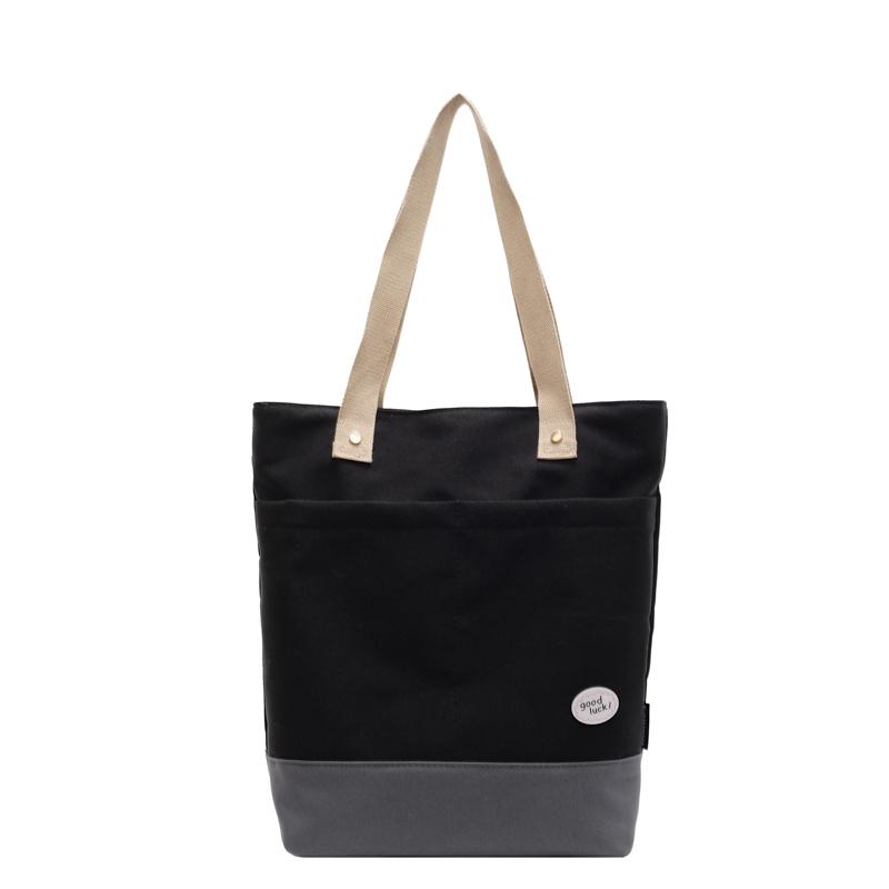 Commuter Tote Bag Women Color Block Underarm Bag Student Shoulder Bag