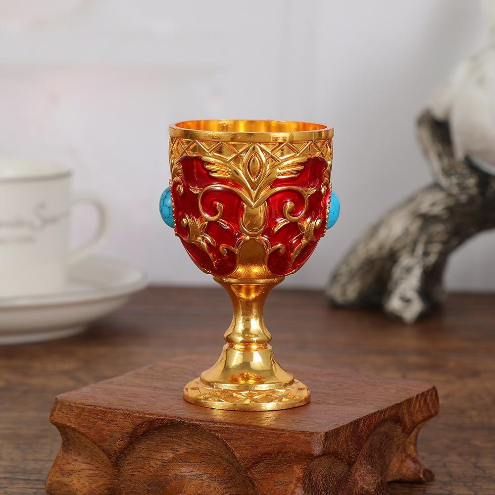 1pc Diamond-encrusted Metal Chalice Goblet Embossed Goblet Bars Restaurants Home Decor