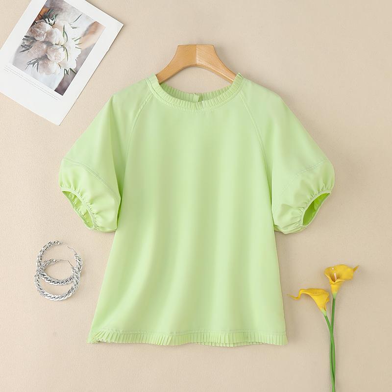 ZANZEA Women Casual Round Neck Summer Short Sleeve Blouse