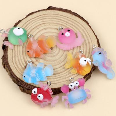 8PCS/LOT Resin Ocean Series Pendant Suitable for DIY Necklace Earrings Keychain Kawaii Scrapbooking Embellishments Diy Accessories