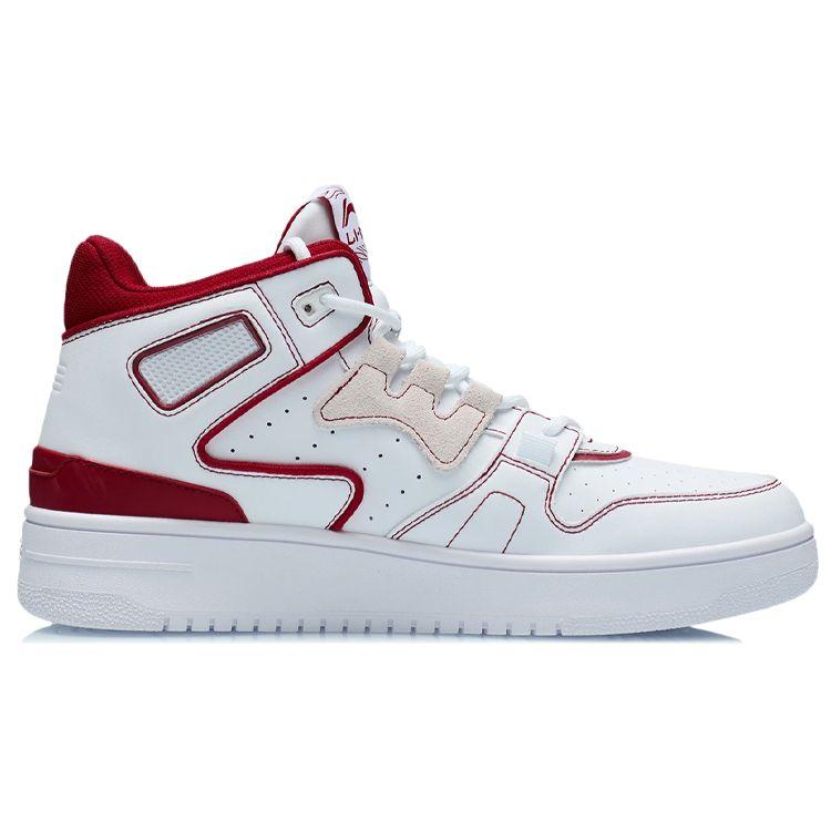 Li Ning Attack 2020 Leather Rebound Shock Absorption Breathable Lightweight Durable Slip Resistant Mid Top Retro Basketball Shoes AGBQ111-5