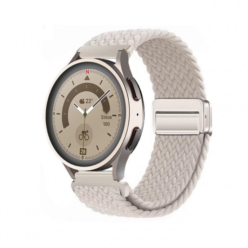 Nylon Woven Strap with Magnetic Buckle for Xiaomi Watch S5/S3, Huawei GT6/GT5, Garmin, and Samsung