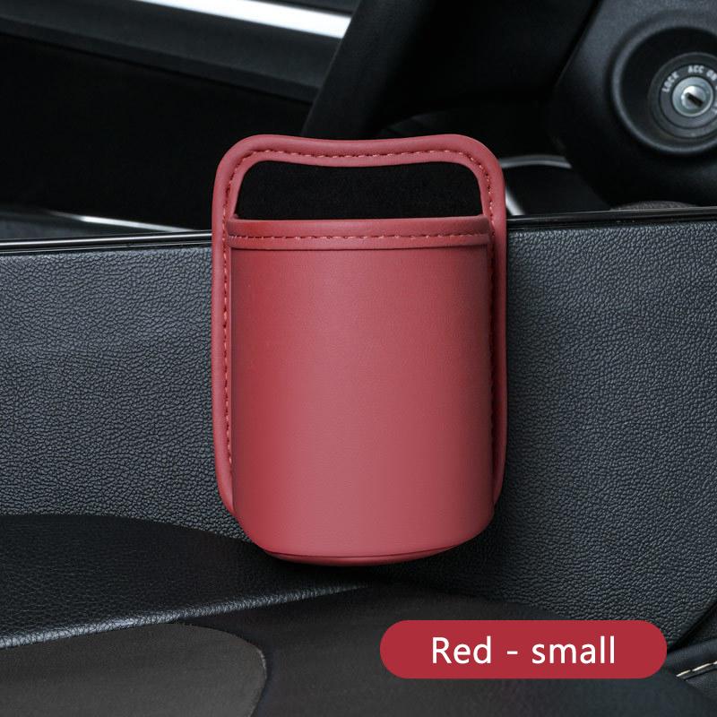 SEAMETAL Car Door Storage Box PU Leather Auto Seat Back Hanging Cup Holder Trash Can Multi-function Car Storage Pocket Organizer