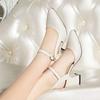 Fashion 2025 New Ladies Shoes Buckle Strap Women's High Heels Fashion Shallow Office and Career Summer Best Seller Closed Toe Sandals
