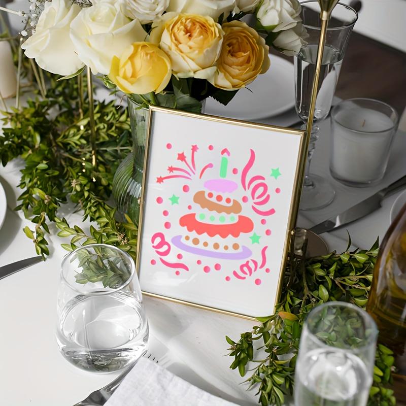 15PCS Happy Birthday Stencils Set, 10cm Reusable Plastic Painting Templates For Cards, Scrapbook, Wood, Wall & Party Decor