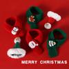 Weihnachts-Haustierhalsband Bestickter Weihnachtsbaum Schneemann Weihnachtsmann Elchmuster Haustier Strickschal Mütze Set