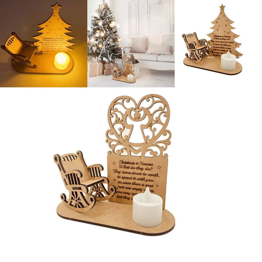 Charmiga Handgjorda Träjuldekorationer Med Ängel- Och Trädmotiv För Festlig Heminredning