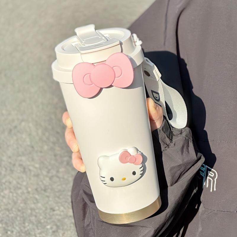 

Straw Coffee Cup Thermos Cup 316 Stainless Steel Large Capacity Cute Simple Student Portable Office Drinking Cup 500ml