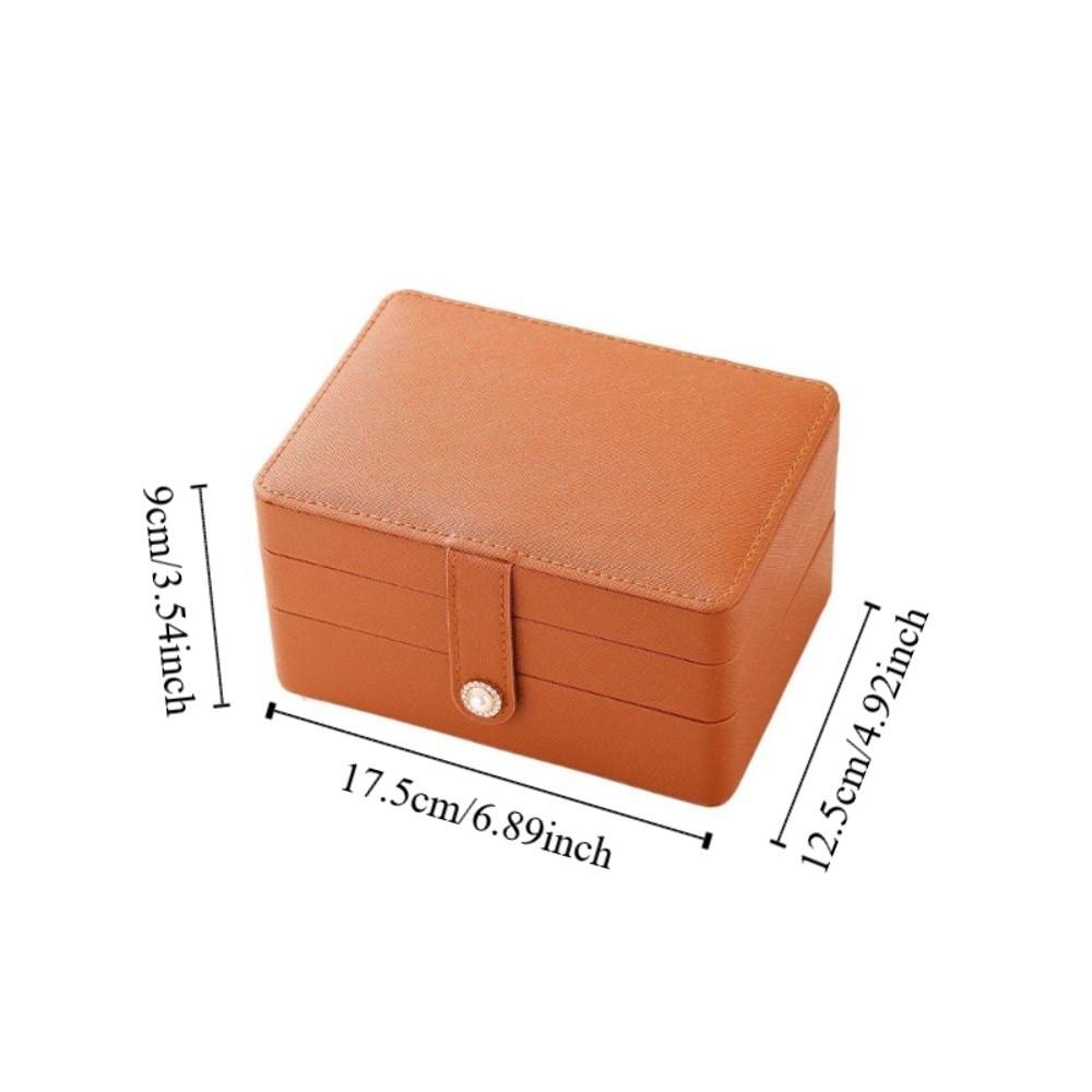 Multilayer Jewelry Holder PU Jewelry Storage Case Fashion Square Jewelry Box  Travel