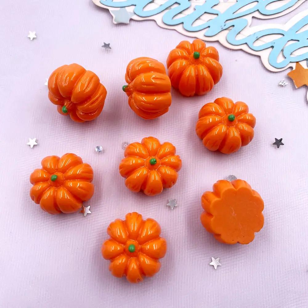 10PCS Resin Kawaii Colorful 3D Pumpkin Flatback Stone Cartoon Christmas Figurines Scrapbook DIY Halloween Jewellery Decor Crafts