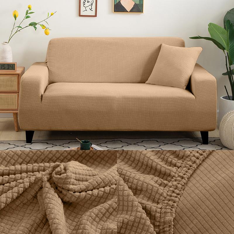 Polarfleece Sofabezüge für Wohnzimmer Sesselbezug Karomuster L-Form Ecksofabezug Couchüberwurf für Zuhause 1/2/3/4 Sitzer