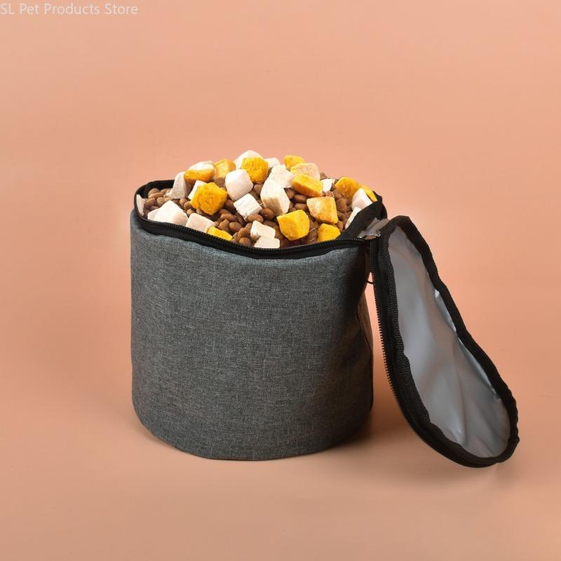 Pet Travel Bag Portable Dog Cat Organizer Outdoor Storage Tote With Food Containers Water Bowl Dispenser Multi Functional