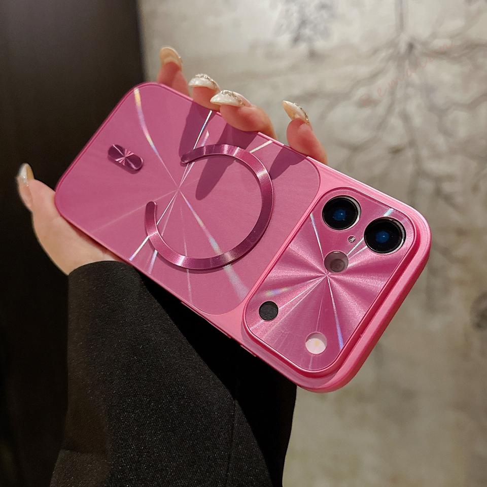 Big Windows Magnetic Phone Case For iPhone 17 13 14 15 16 Pro Max Air Magsafe Official CD Laser Shockproof Protector Cover