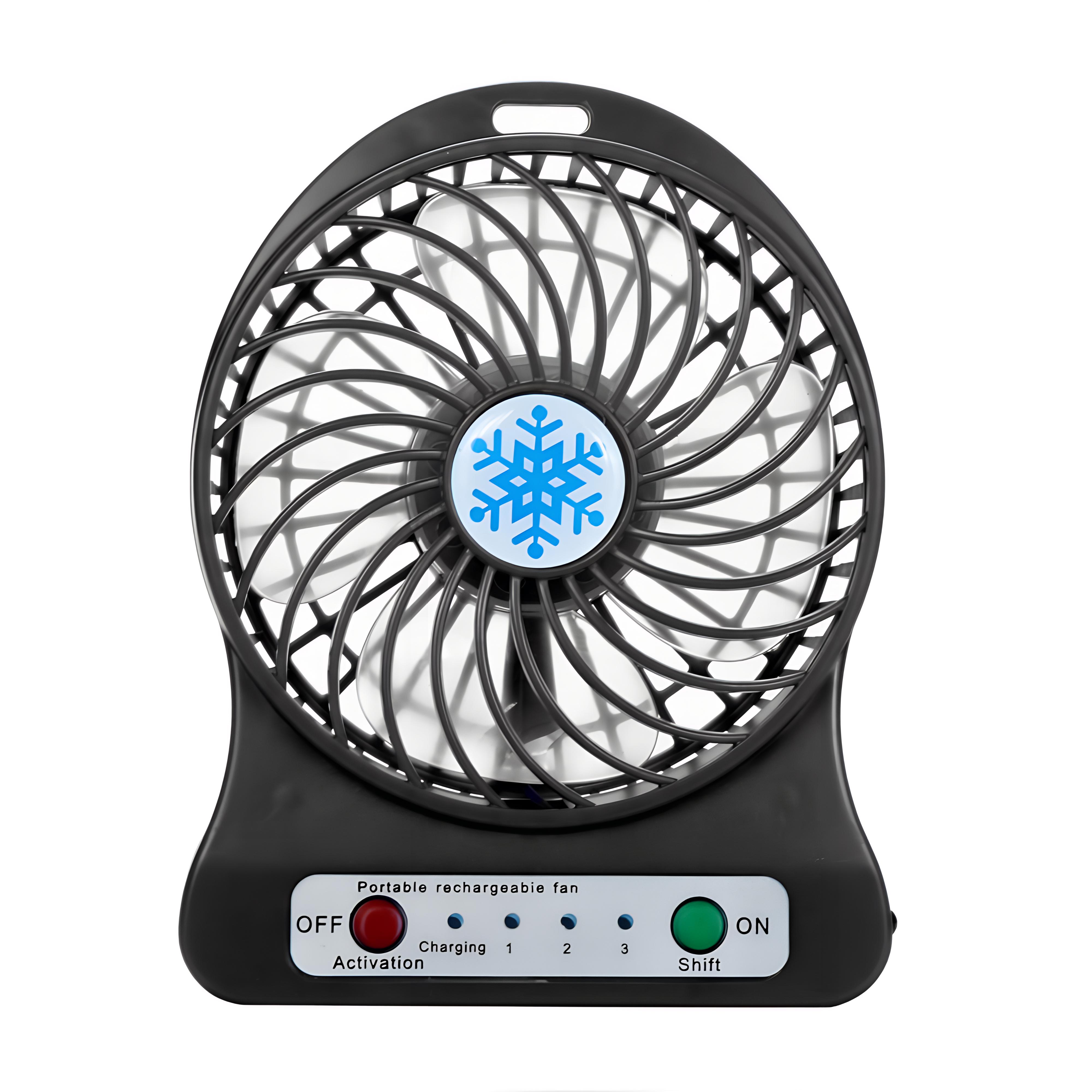 

Портативный перезаряжаемый светодиодный вентилятор PAM, воздушный охладитель, мини-стол, USB 18650, аккумуляторный вентилятор Battery not included чёрный