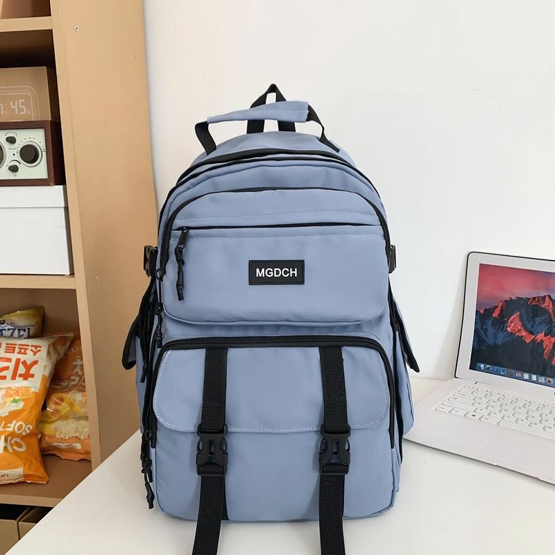 Female Solid Color Schoolbag Male Senior High School Student Backpack