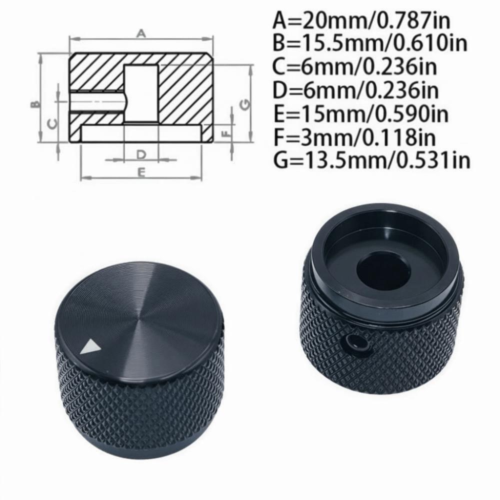 Portable 20 x 15.5mm Rotary Encoder Knob Solid Aluminum Alloy Volume Control Knob Potentiometer Knob