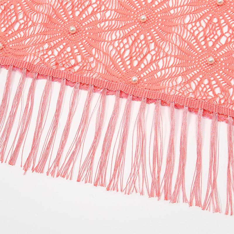 Fashion Hair Head Wrap Veil Scarf Women Lace Tassel  Triangle Shawl Elegant Breathable Outdoor Wedding