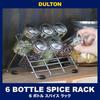 DULTON 6-Bottle Spice Rack CH01-K14, Body: Glass, Lid: Polystyrene, Rack: Chrome-Plated Steel, Made in China, BSP5801