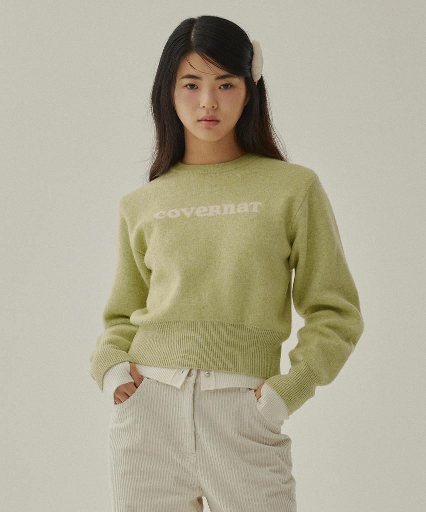 COVERNAT WOMAN Cooper Logo Knit Light Green