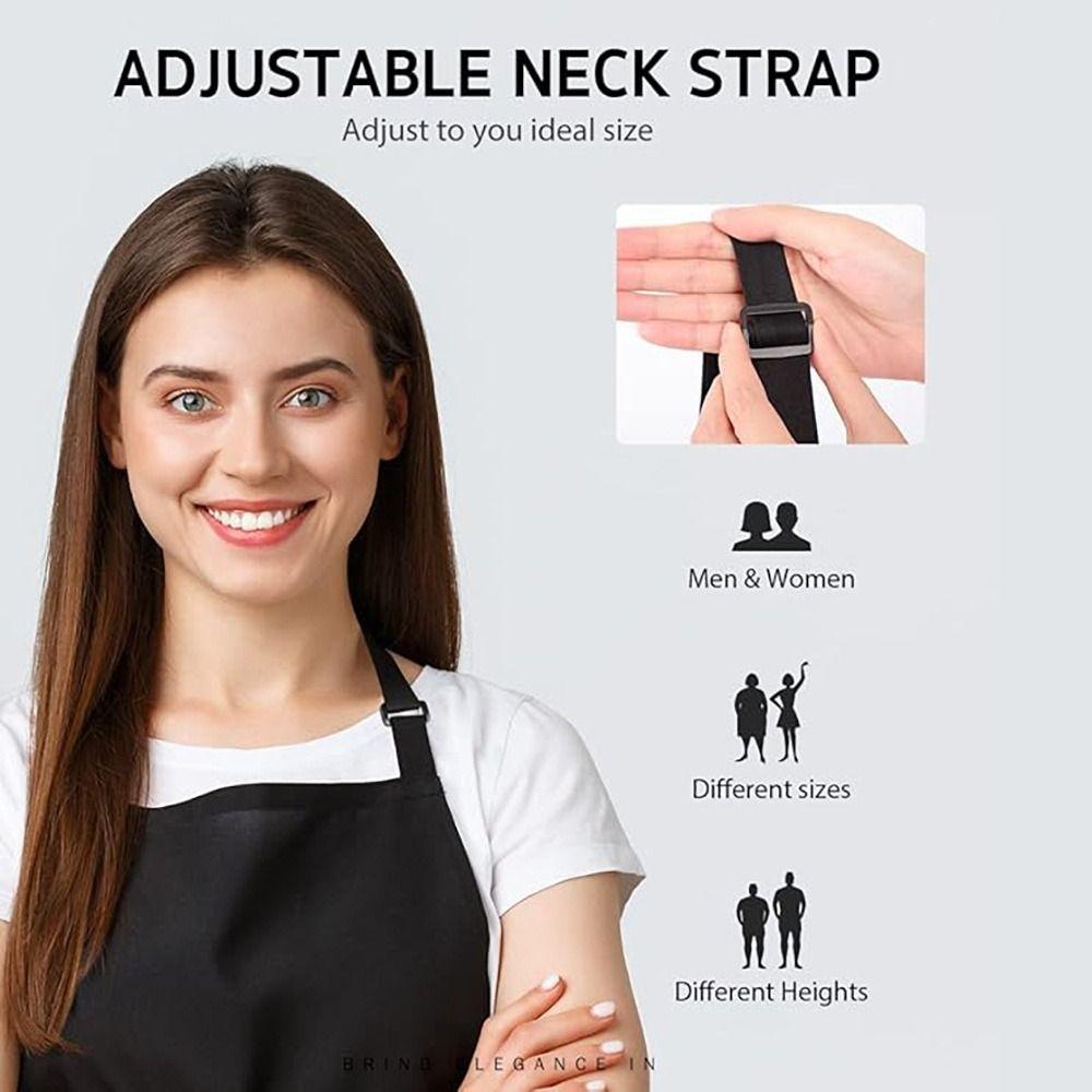 Waterdrop Resistant Adjustable Aprons Black Catering Chef Apron New Bib Apron  BBQ
