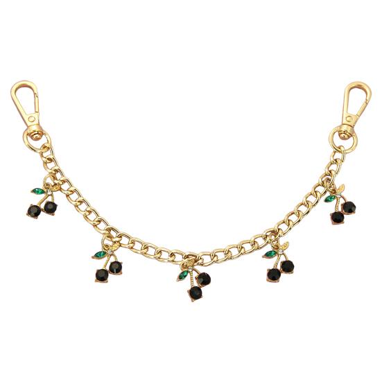 

Rhinestone Cherry Bag Charm Cute Cherry Charm with Chain Sparkling Purse Charm for Women Handbag Clutch Tote Bag