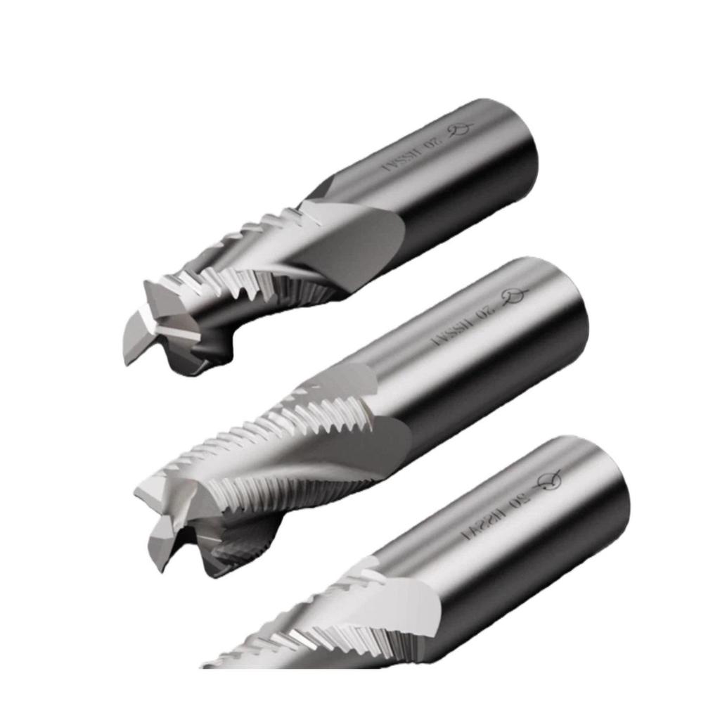 Yihai White Steel Straight Handle Wave Blade Milling Cutter, 3-Flute Coarse and 4-Flute Extended for Aluminum Deburring, 12162025mm