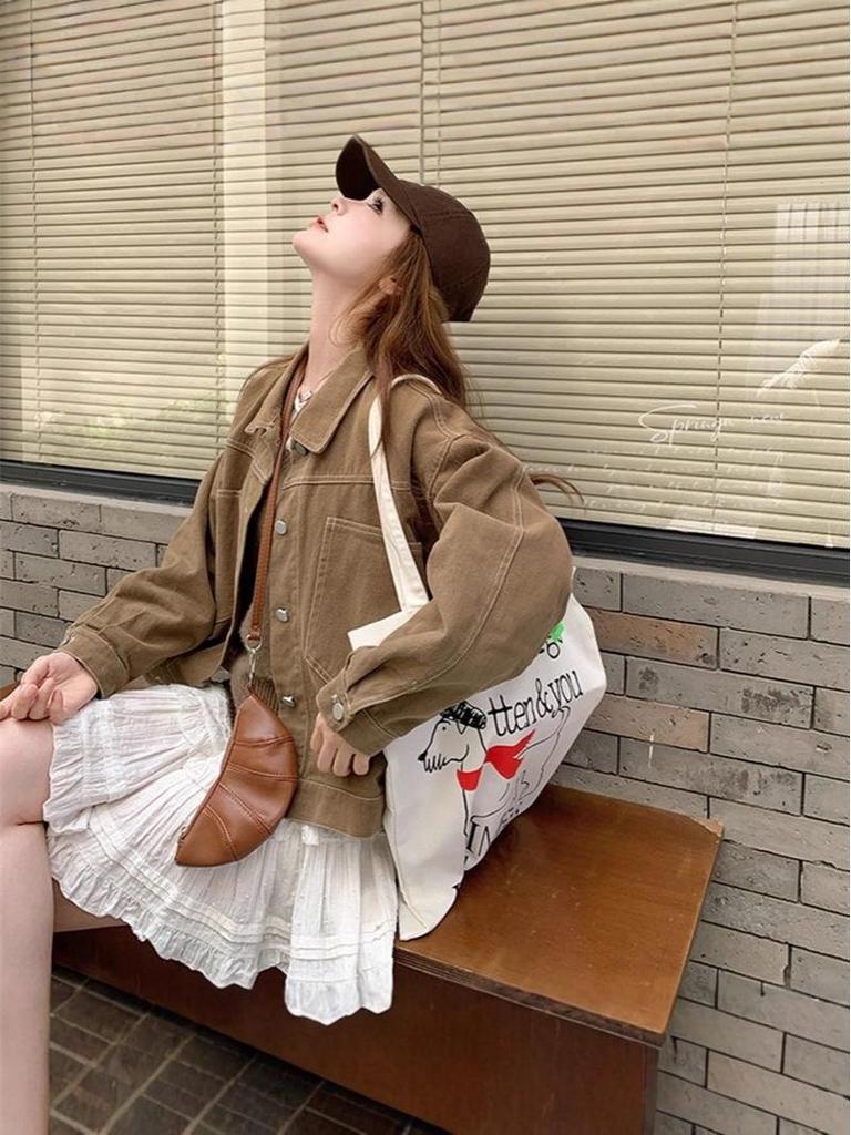 2025 New Korean Style Women's Short Denim Jacket: Casual, Loose, Retro & Versatile for Spring & Autumn