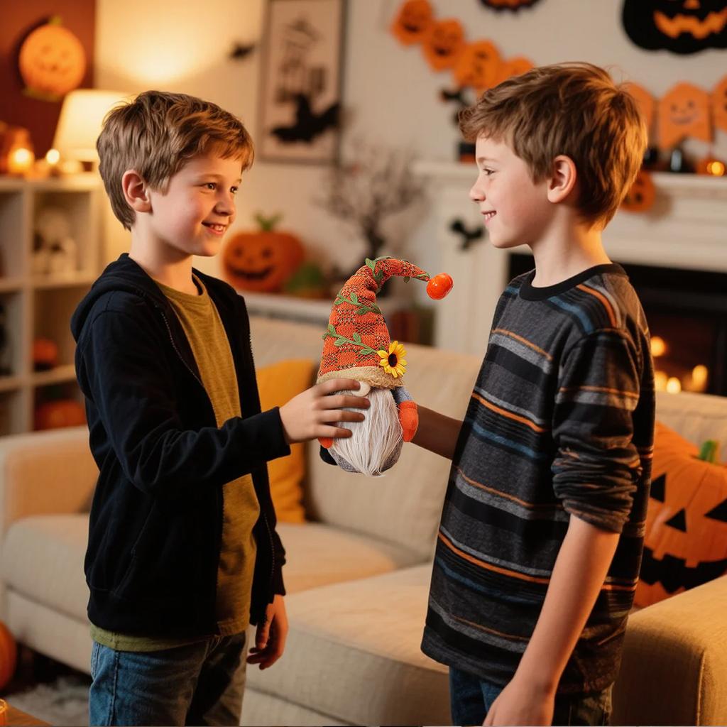 Høstnisse Thanksgiving-dukke, Gresskar Solsikke Halloween-dekor Plysjpynt Tomte, Festival Svensk Skandinavisk Ansiktsløs Hjem Kjøkken