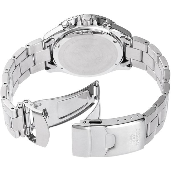 Orient TRN-TX0206L (Sport Orient Mako Solar Chronograph Herren Metall) Runde Uhr Silber