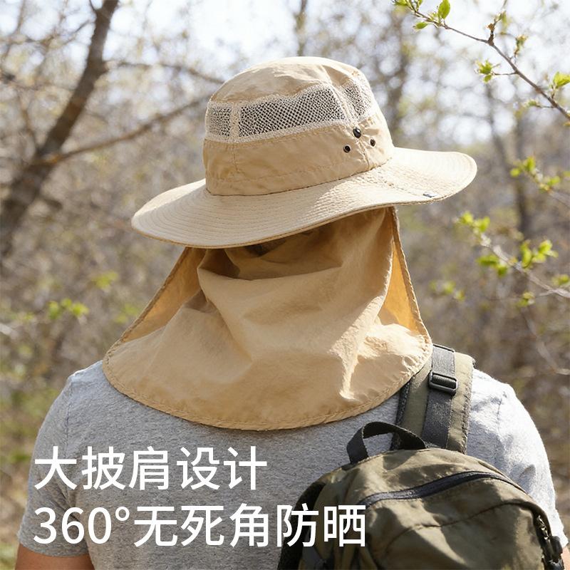 Sunshade Sunscreen Bucket Hat Men's Outdoor Large Brim Waterproof Quick-drying Fishing Hat Summer UV Protection Sun Hat