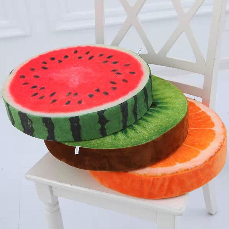 Creative Fruit Plush Toy Set: Watermelon, Orange, Dragon Fruit Cushions - Cute Nap Pillows