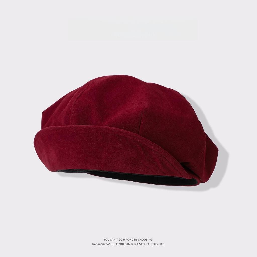 One Hat Four Wears Autumn and Winter Upgraded Version Small Flying Brim Beret Korean Style Casual Women's Octagonal Cloud Hat Trend