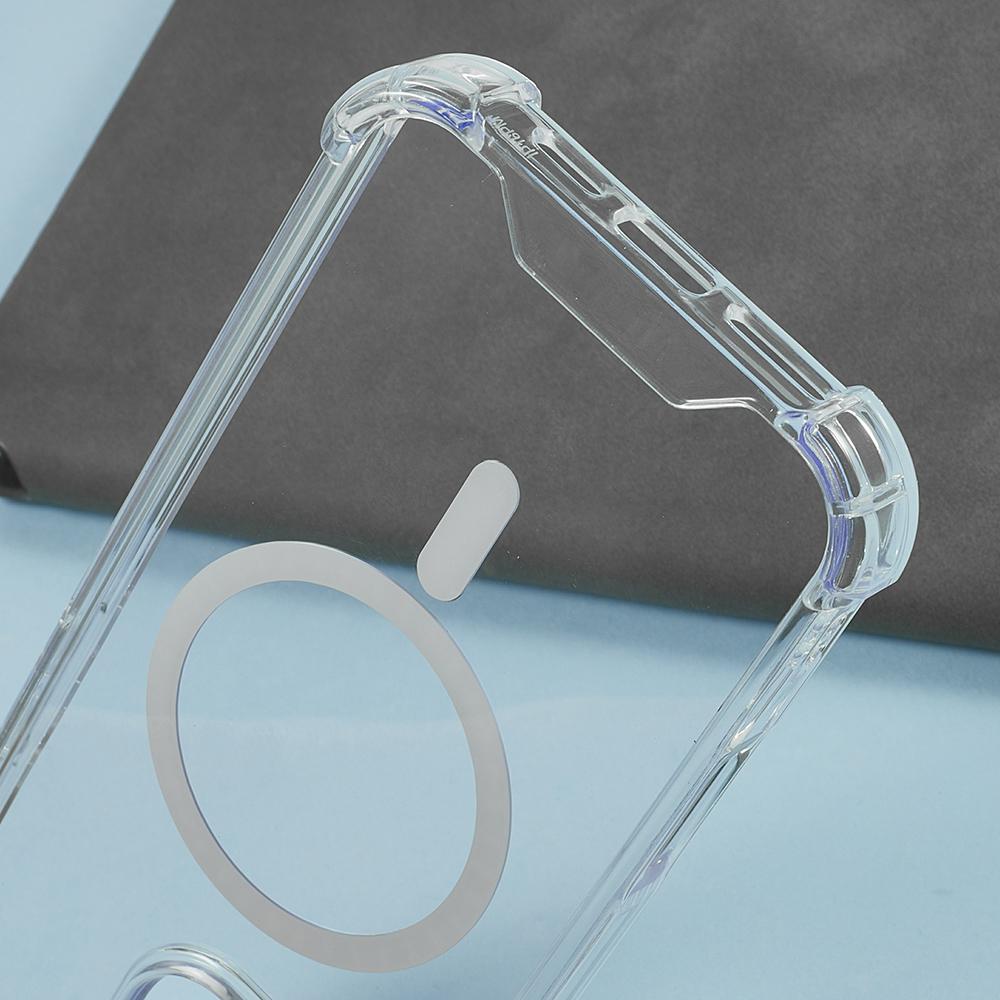 Przezroczyste etui na iPhone 16 Pro Max kompatybilne z MagSafe 1,5 mm wstrząsoodporna tylna okładka