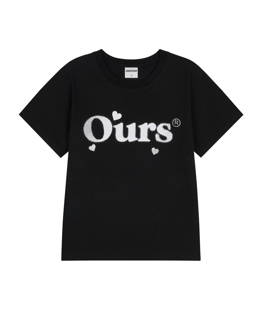 Awoseiawo Heart Ours Basic Logo Short Sleeve T-Shirt Black