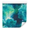 Watercolor Galaxy Wallpaper Turquoise, Sea Blue and Navy Blue 50x1000