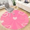 1pc Heart Print Office Round Rug, Carpet for Office, Gaming, Lightweight Round Floor Mat Yy260208006